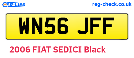 WN56JFF are the vehicle registration plates.