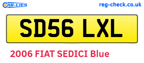 SD56LXL are the vehicle registration plates.