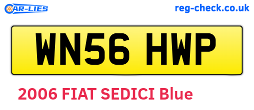 WN56HWP are the vehicle registration plates.