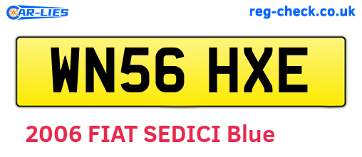 WN56HXE are the vehicle registration plates.