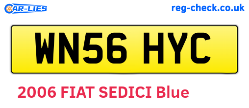 WN56HYC are the vehicle registration plates.