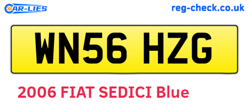 WN56HZG are the vehicle registration plates.