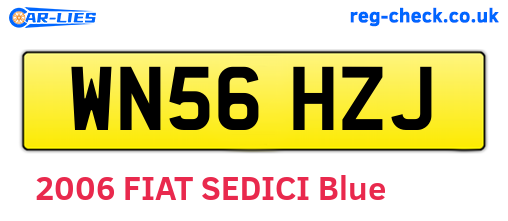 WN56HZJ are the vehicle registration plates.