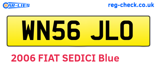 WN56JLO are the vehicle registration plates.