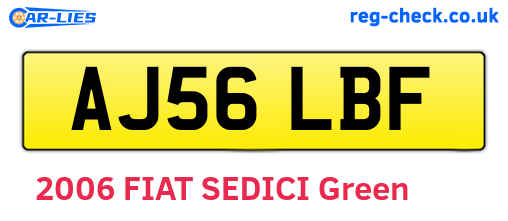 AJ56LBF are the vehicle registration plates.