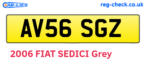 AV56SGZ are the vehicle registration plates.