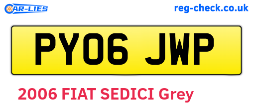 PY06JWP are the vehicle registration plates.