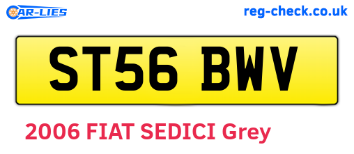 ST56BWV are the vehicle registration plates.