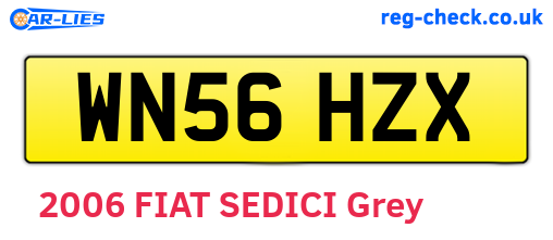 WN56HZX are the vehicle registration plates.