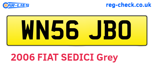 WN56JBO are the vehicle registration plates.