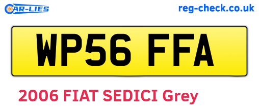 WP56FFA are the vehicle registration plates.