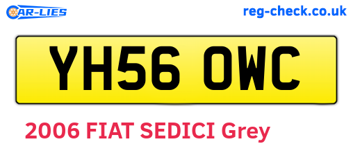 YH56OWC are the vehicle registration plates.