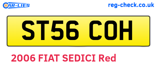 ST56COH are the vehicle registration plates.