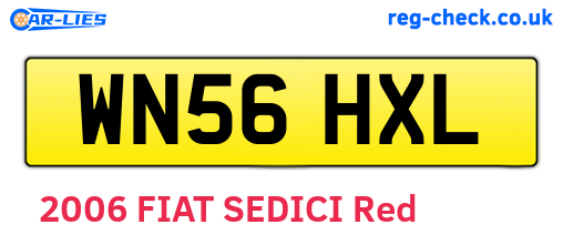WN56HXL are the vehicle registration plates.