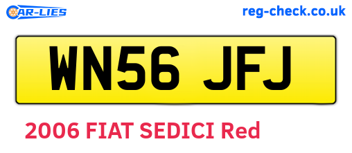 WN56JFJ are the vehicle registration plates.