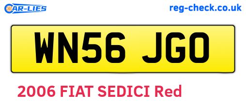 WN56JGO are the vehicle registration plates.