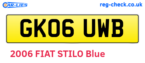 GK06UWB are the vehicle registration plates.