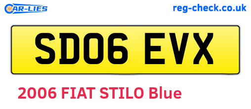 SD06EVX are the vehicle registration plates.