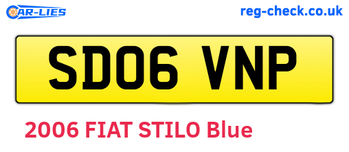 SD06VNP are the vehicle registration plates.