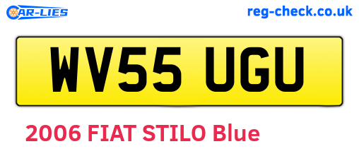WV55UGU are the vehicle registration plates.