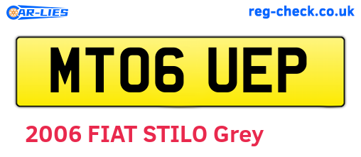 MT06UEP are the vehicle registration plates.