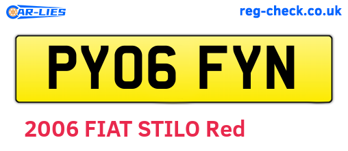 PY06FYN are the vehicle registration plates.