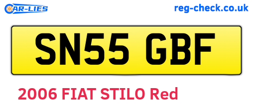 SN55GBF are the vehicle registration plates.