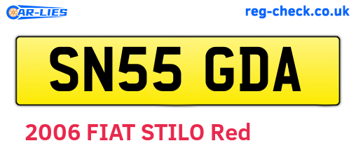 SN55GDA are the vehicle registration plates.