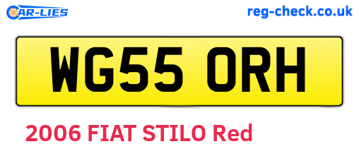 WG55ORH are the vehicle registration plates.
