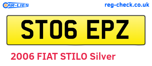 ST06EPZ are the vehicle registration plates.