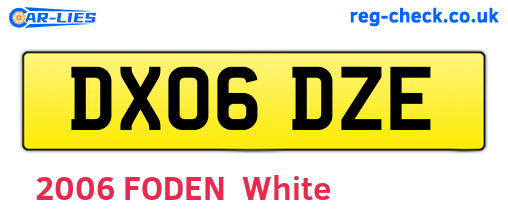 DX06DZE are the vehicle registration plates.