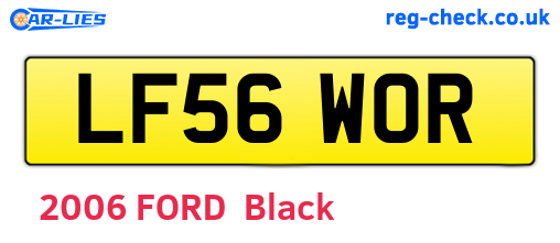 LF56WOR are the vehicle registration plates.