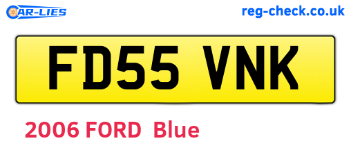 FD55VNK are the vehicle registration plates.