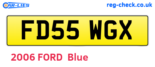FD55WGX are the vehicle registration plates.