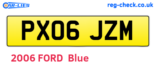 PX06JZM are the vehicle registration plates.