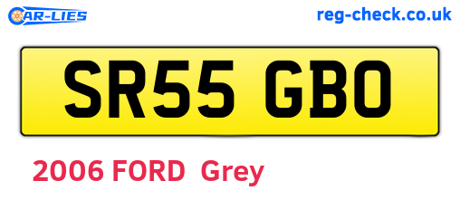 SR55GBO are the vehicle registration plates.