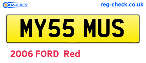 MY55MUS are the vehicle registration plates.