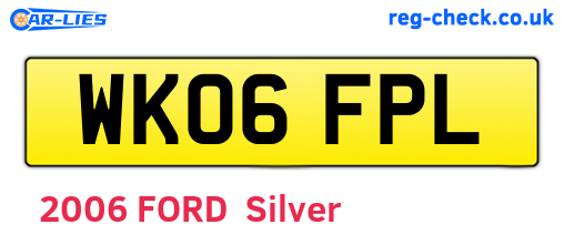 WK06FPL are the vehicle registration plates.