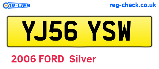 YJ56YSW are the vehicle registration plates.