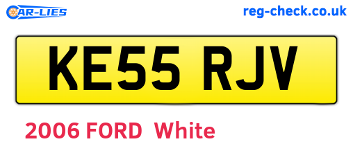 KE55RJV are the vehicle registration plates.