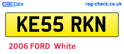 KE55RKN are the vehicle registration plates.