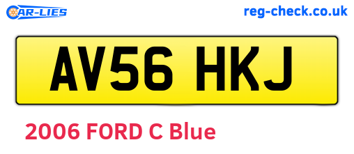AV56HKJ are the vehicle registration plates.
