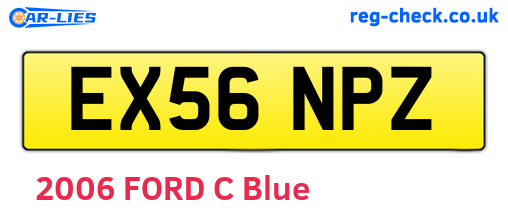 EX56NPZ are the vehicle registration plates.