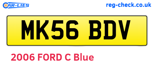 MK56BDV are the vehicle registration plates.