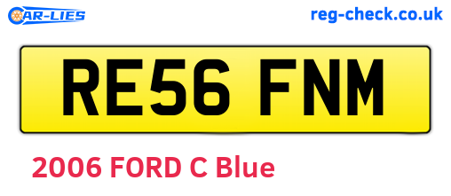 RE56FNM are the vehicle registration plates.