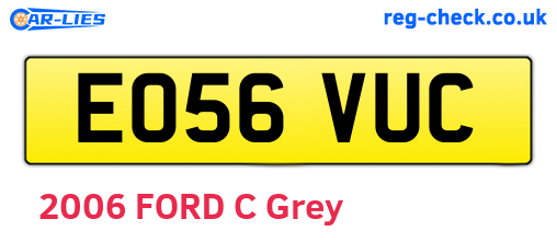 EO56VUC are the vehicle registration plates.
