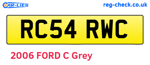 RC54RWC are the vehicle registration plates.