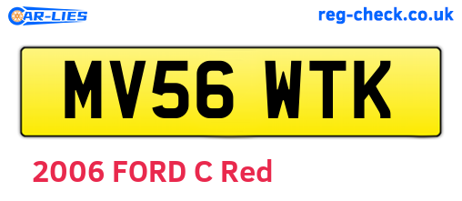 MV56WTK are the vehicle registration plates.