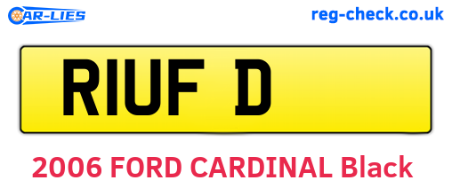 R1UFD are the vehicle registration plates.