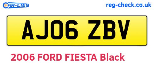 AJ06ZBV are the vehicle registration plates.
